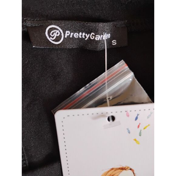 PRETTYGARDEN Women's Short Sleeve Drawstring Jumpsuit Black Size Small - Picture 3 of 4